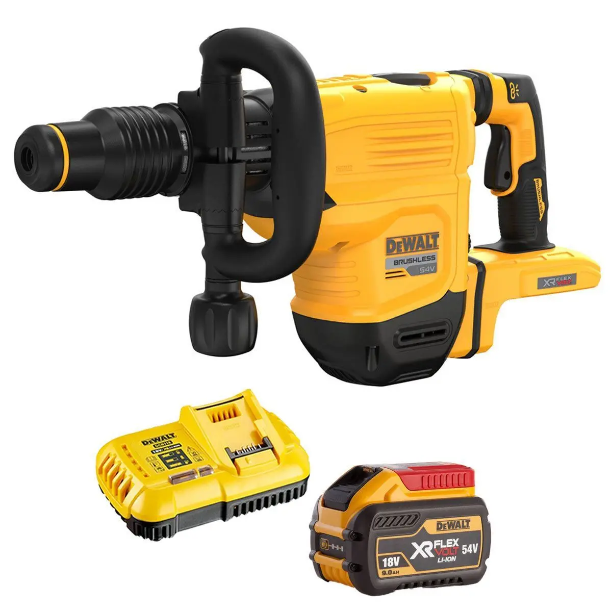 Dewalt Dch832n-Xj 54V Xr Flexvolt Brushless Sds Max Chipping Hammer With 1 X 9.0Ah Battery & Charger 1