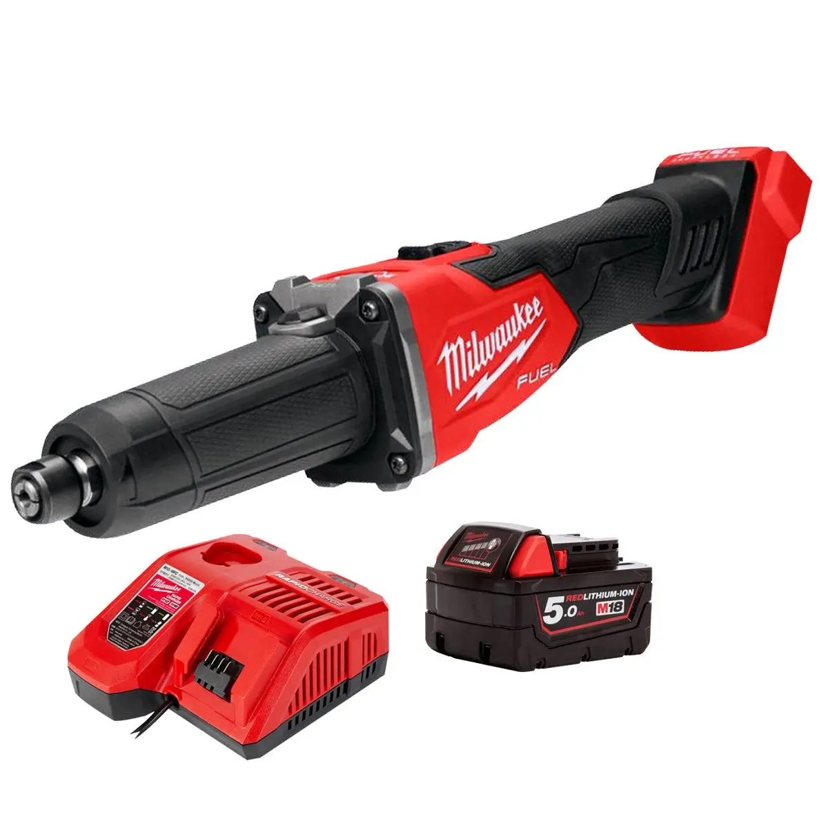 Milwaukee M18fdgrb-0 18V Brushless Braking Die Grinder With 1 X 5.0Ah Battery & Charger 1