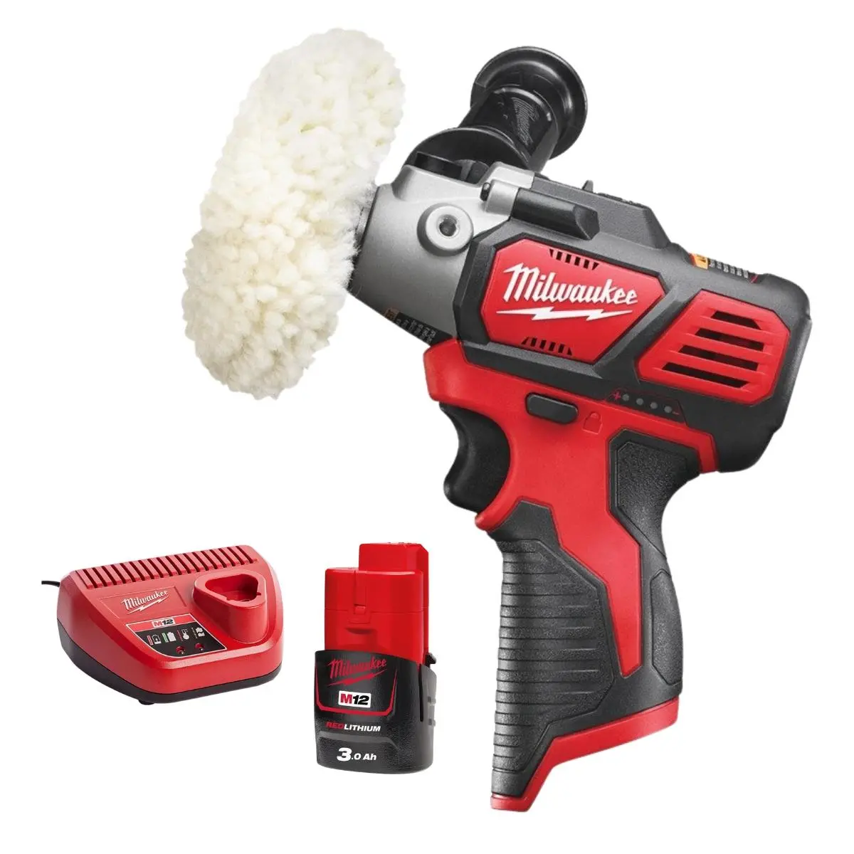 Milwaukee M12bps-0 12V Compact Polisher / Sander With 1 X 3.0Ah Battery & Charger 1