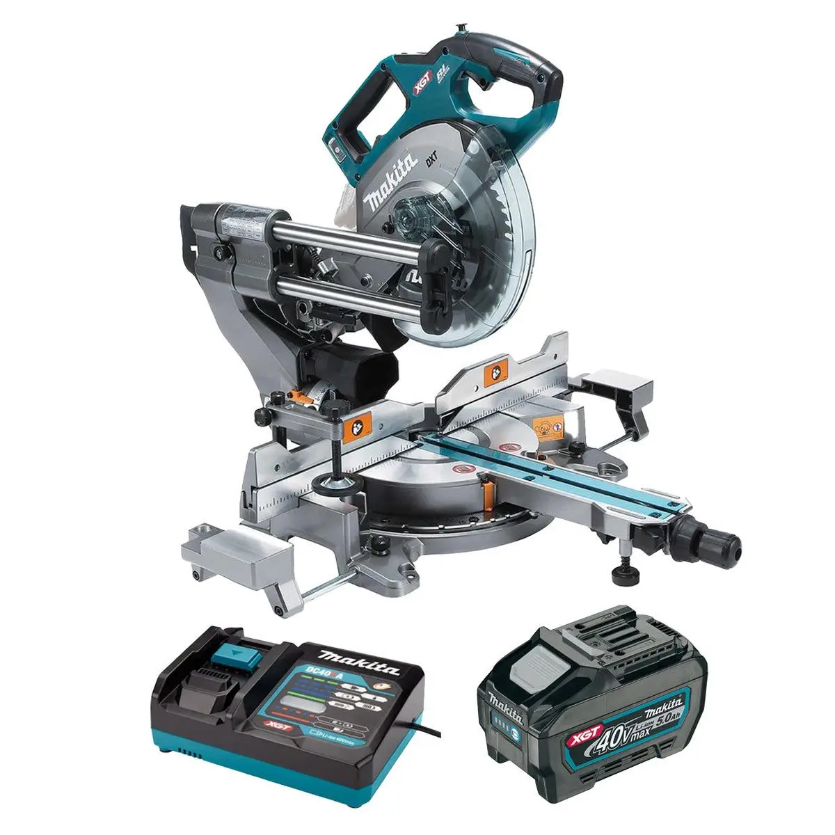 Makita Ls002gz01 40V Max Xgt Brushless Slide Compound Mitre Saw With 1 X 5.0Ah Battery & Charger 1
