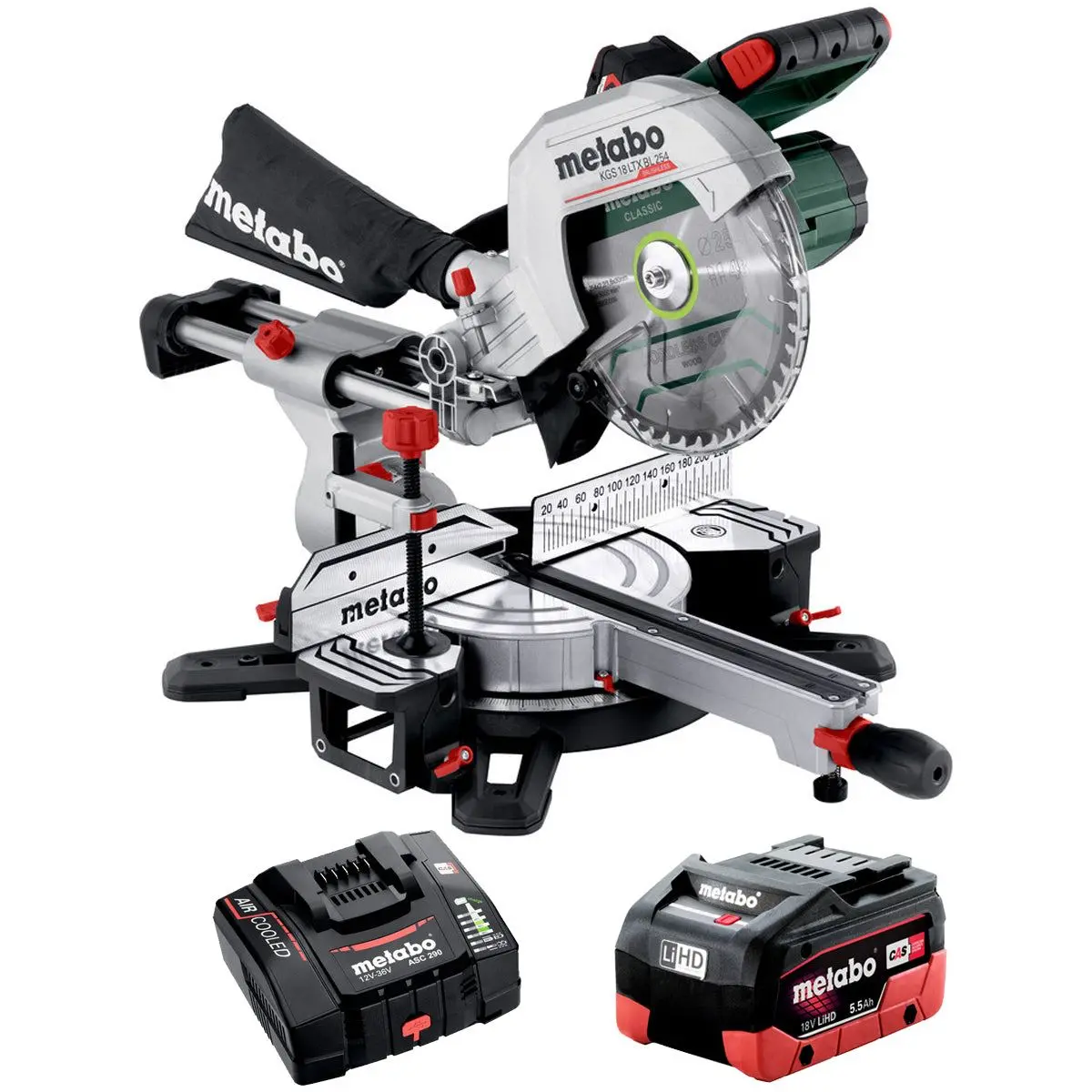 Metabo Kgs 18 Ltx Bl 254 18V Brushless Sliding Mitre Saw With 1 X 5.5Ah Battery & Charger 1
