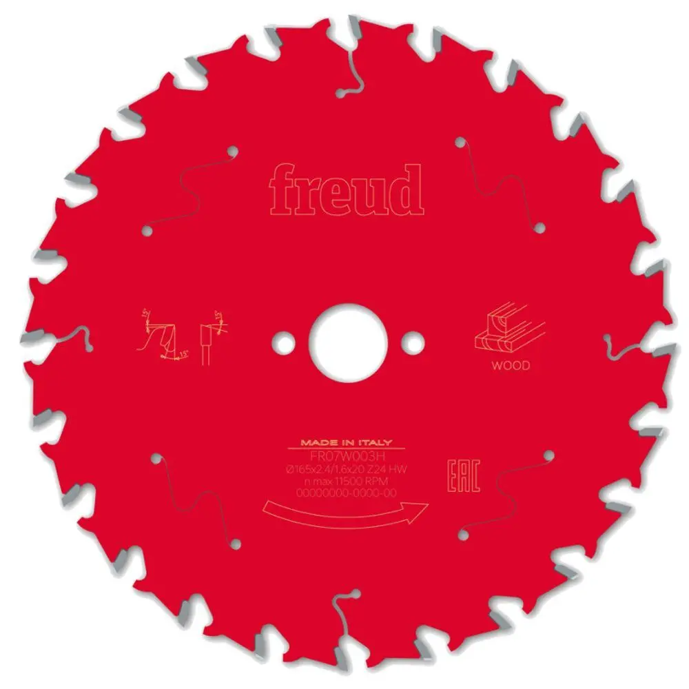 Freud 165Mm 24T Circular Saw Blade For Wood - F03fs09688 1