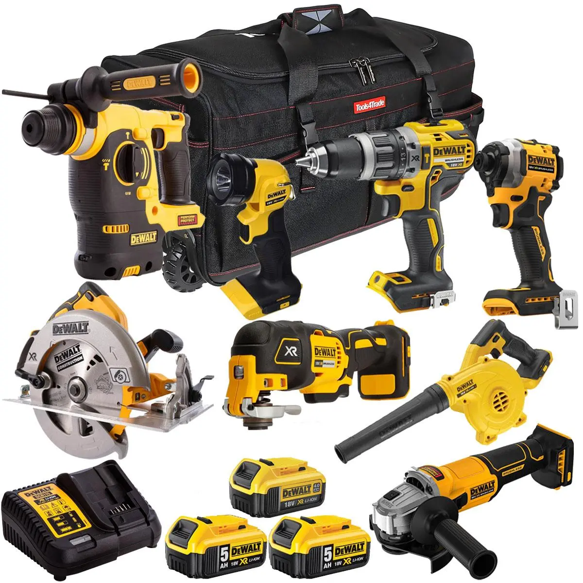 Dewalt 18V 8 Piece Combo Kit With 3 X Batteries & Charger T4tkit-1913 1