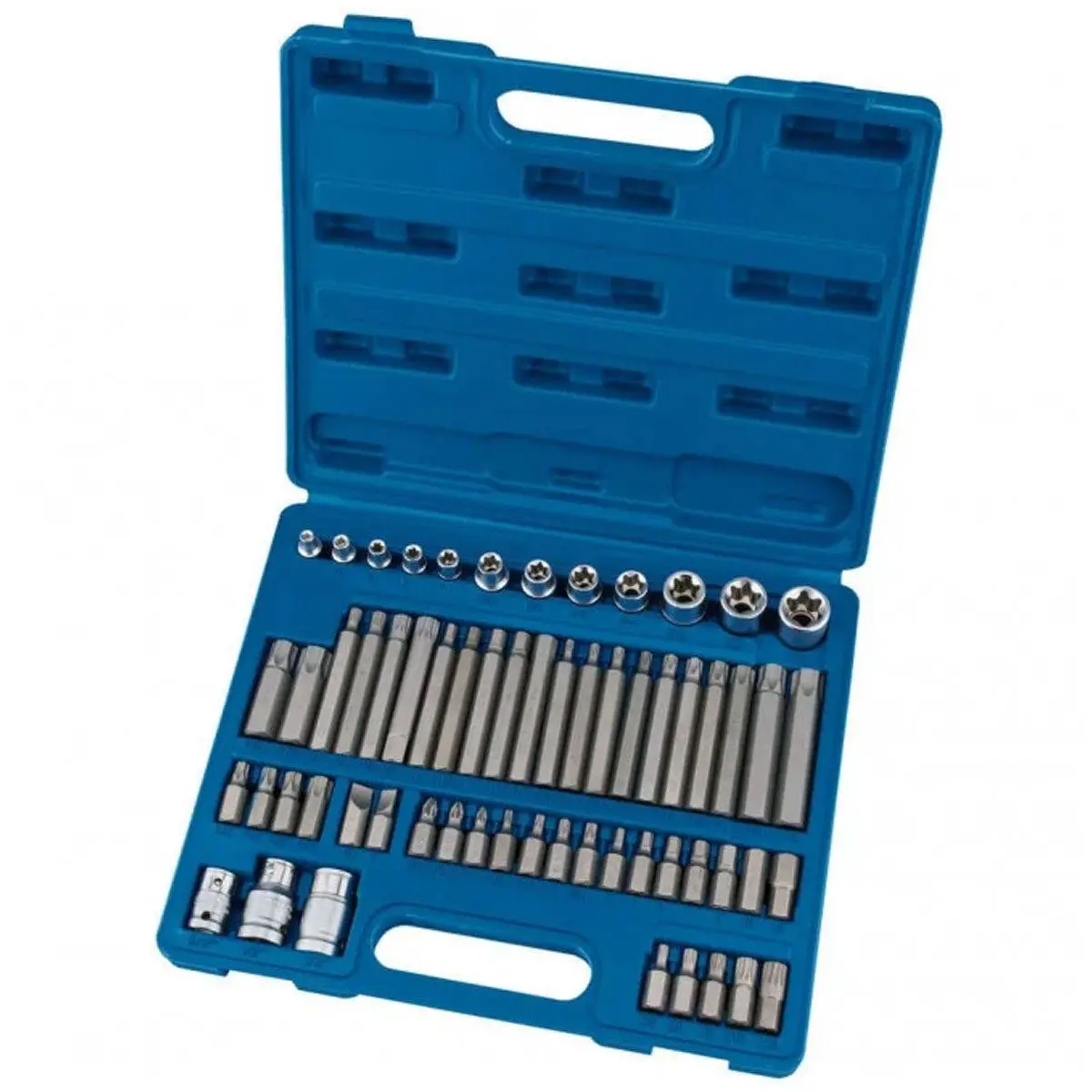 Draper Square Drive Mechanics Socket And Bit Set 61 Piece 3/8" 1/2" - 63376 1