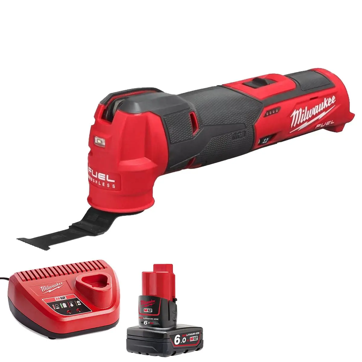 Milwaukee M12fmt-0 12V Brushless Multi Tool With 1 X 6.0Ah Battery & Charger 1