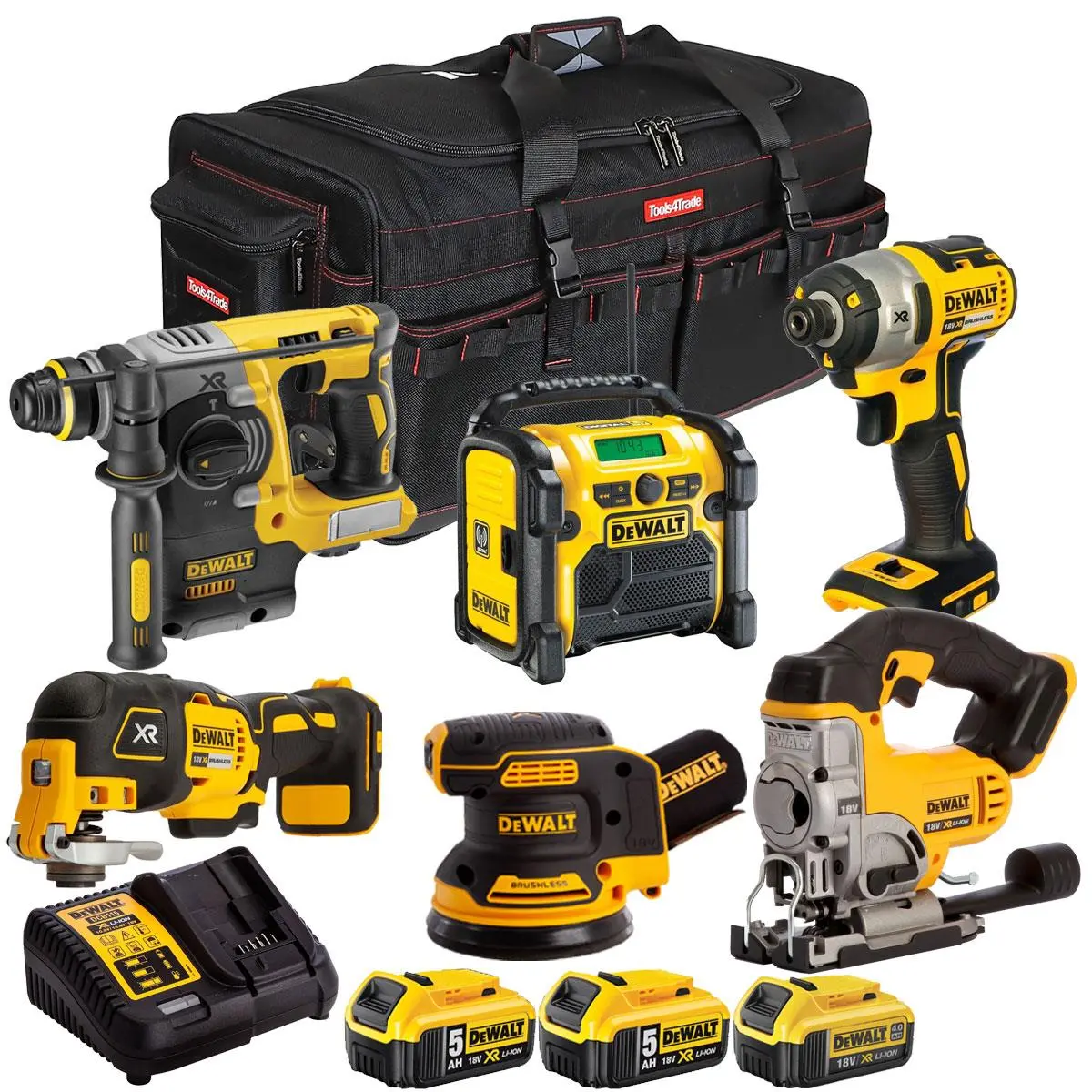 Dewalt 18V 6 Piece Combo Kit With 3 X Batteries & Charger T4tkit-2899 1