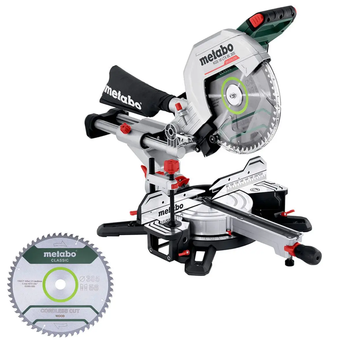 Metabo Kgs 18 Ltx Bl 305 18V 305Mm Brushless Sliding Mitre Saw With Blade 1