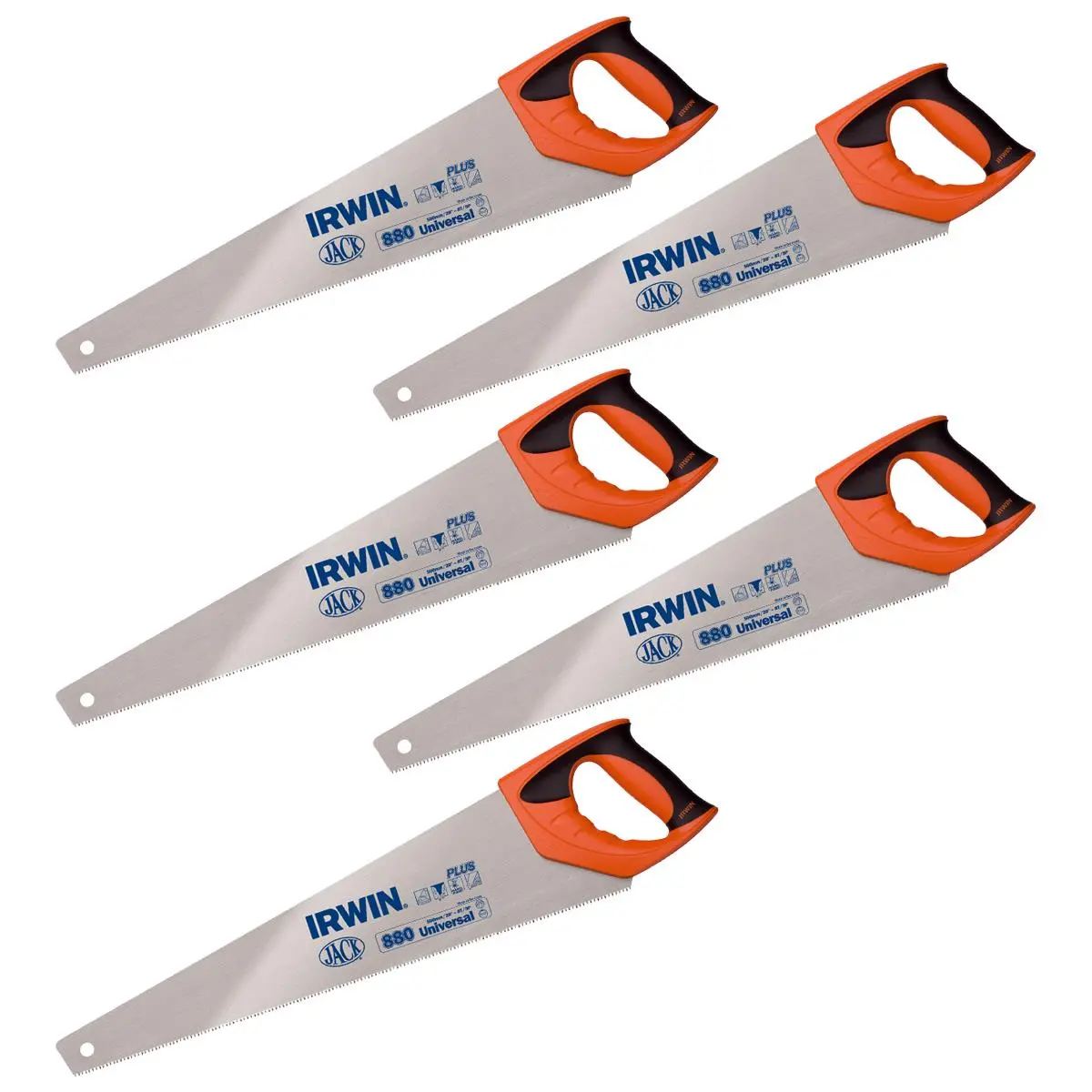 Irwin Jack 880 Plus Universal Handsaw 500Mm/20" 8 Tpi Jak880un20 Pack Of 5 1