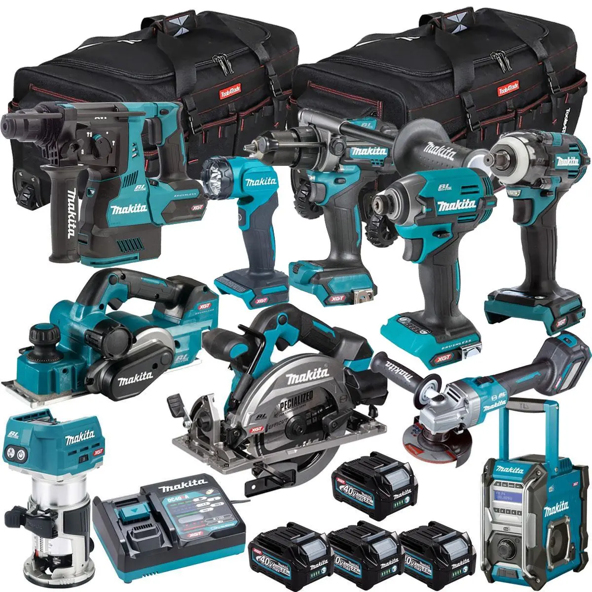 Makita 40V Xgt 10 Piece Brushless Power Tool Kit With 4 X 2.5Ah Battery T4tkit-16041 1