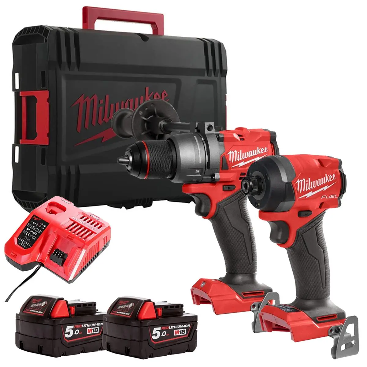 Milwaukee M18fpp2a4-502B M18 Fuel 18V Brushless Twin Kit With 2 X 5.0Ah Battery, Charger & Case 1