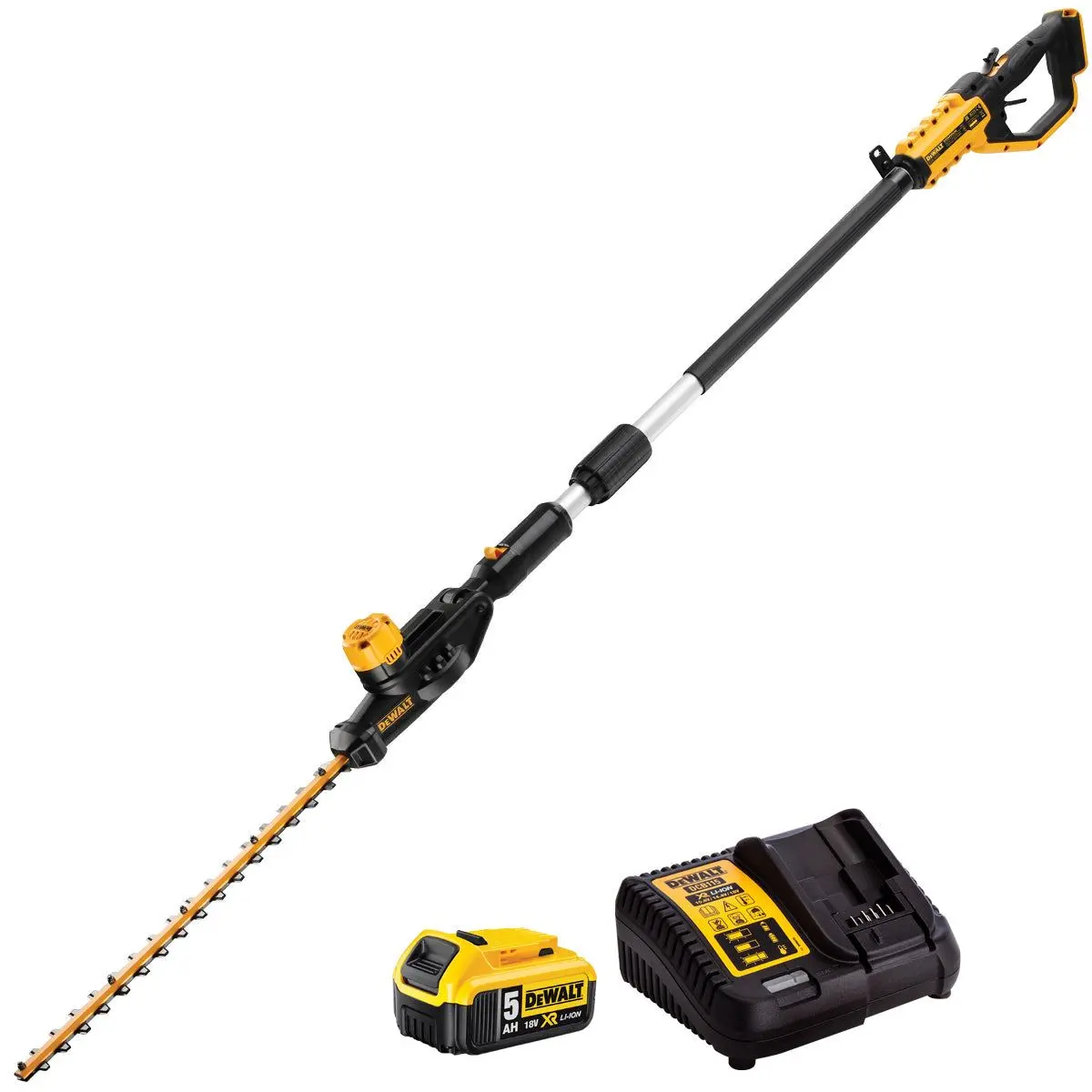Dewalt Dcmph566p1 18V Pole Hedge Trimmer With 1 X 5.0Ah Battery & Charger For Effortless Trimming 1