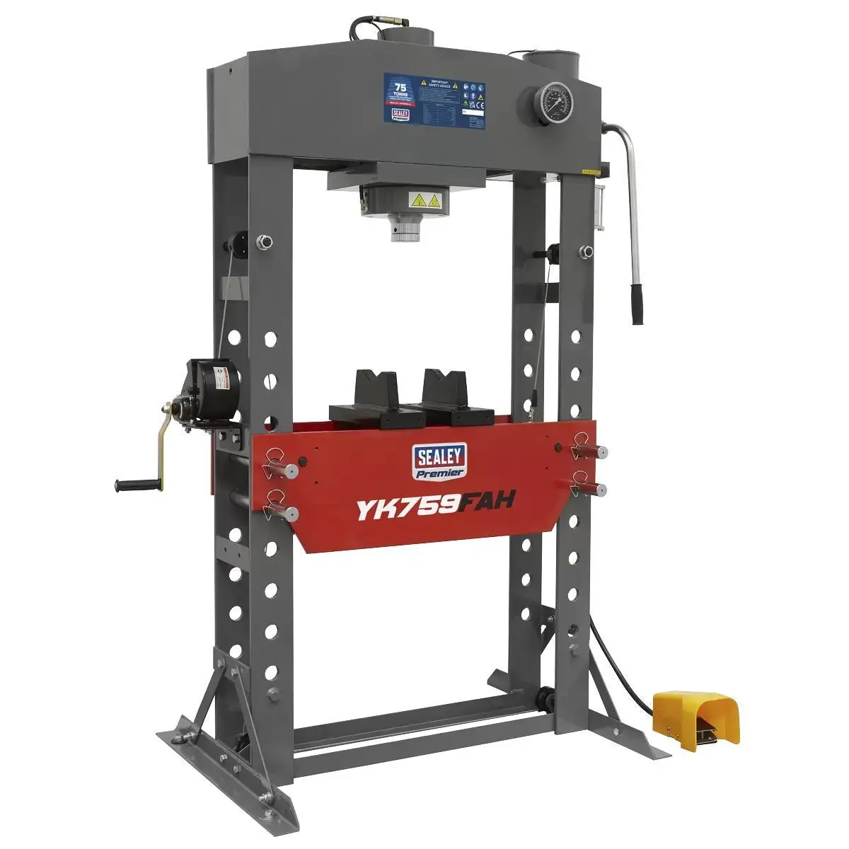 Sealey Yk759fah Air/Hydraulic Press 75Tonne Floor Type 1
