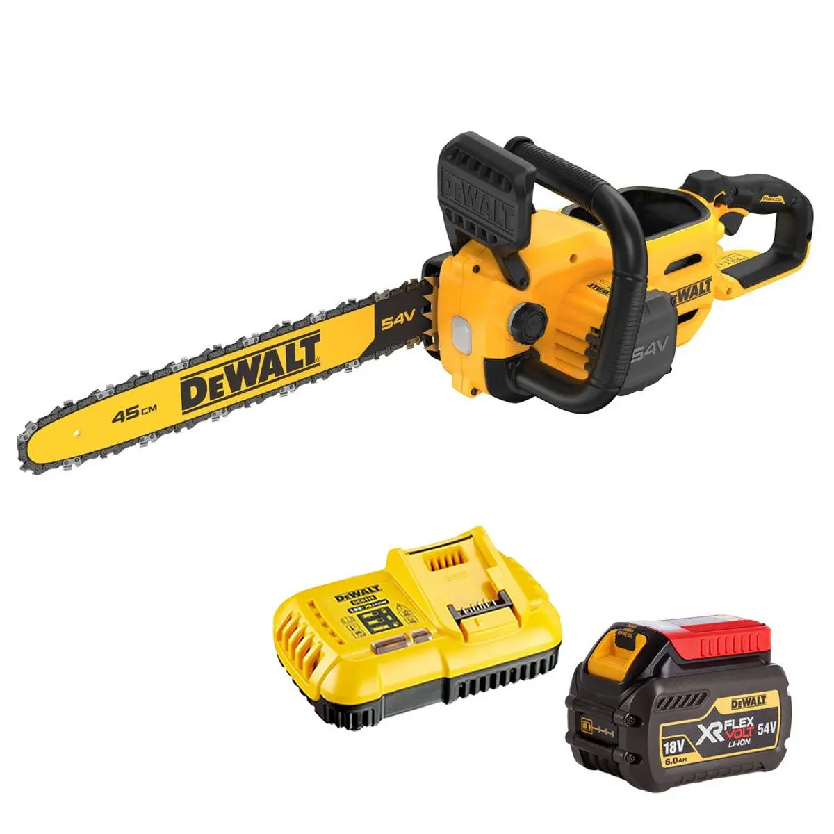 Dewalt Dcmcs574n-Xj 54V Xr Flexvolt Brushless 45Cm Chainsaw With 1 X 6.0Ah Battery & Charger 1
