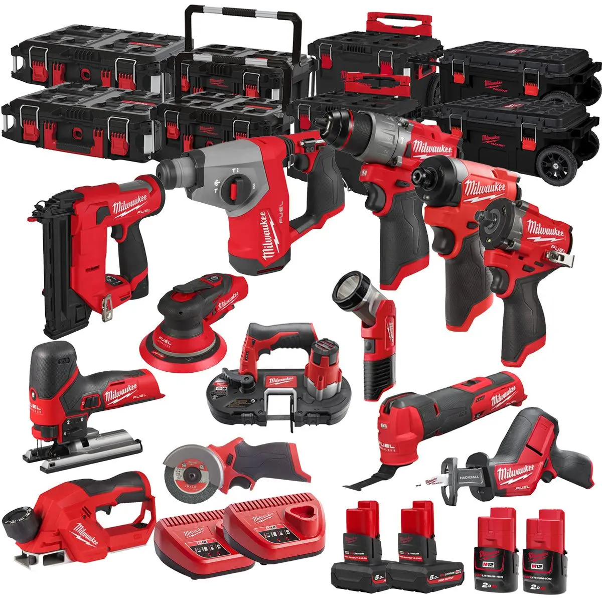 Milwaukee 12V 13 Piece Power Tool Kit With 4 X Batteries T4tkitm - 18482 1