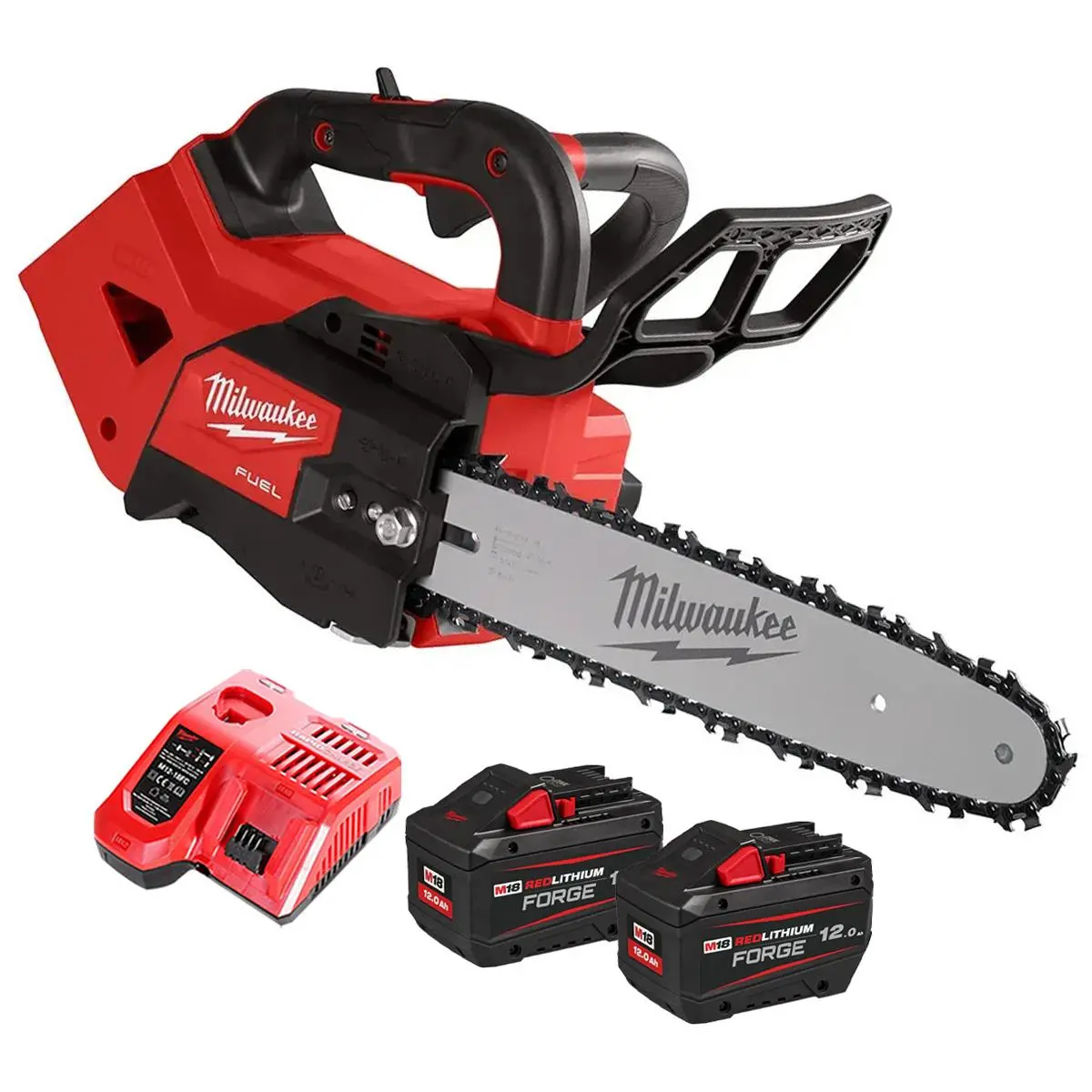 Milwaukee M18fthchs30-0 18V Brushless Top Handle Chainsaw With 2 X 12.0Ah Batteries & Charger 1