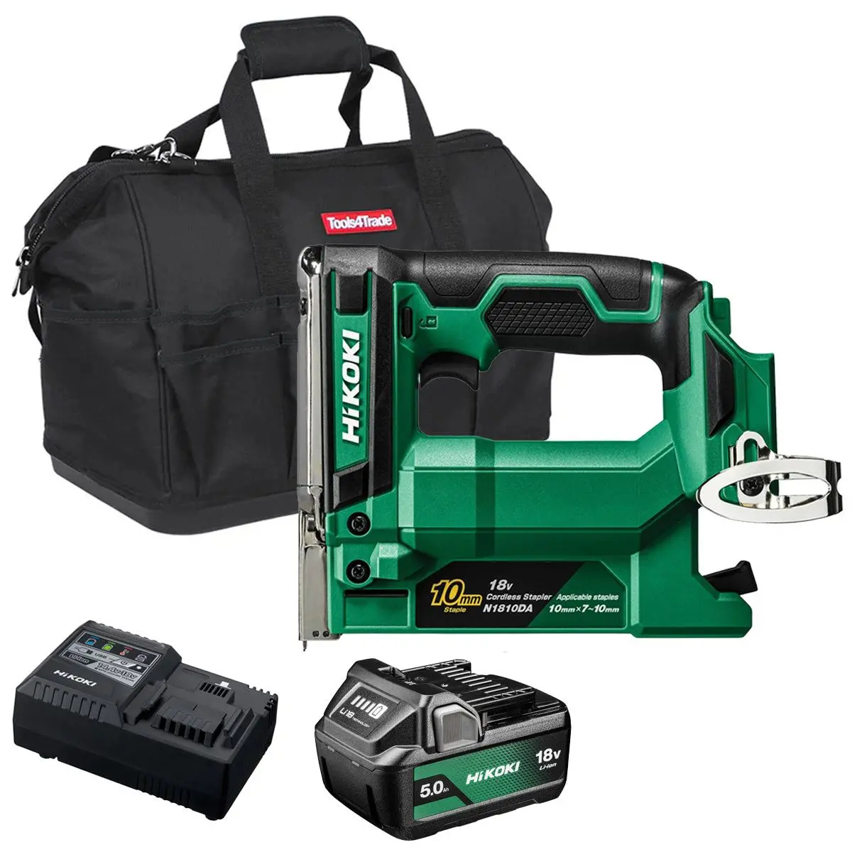 Hikoki N1810daw4z 18V 10Mm Crown Width Fine Wire Stapler With 1 X 5.0Ah Battery Charger & Bag 1
