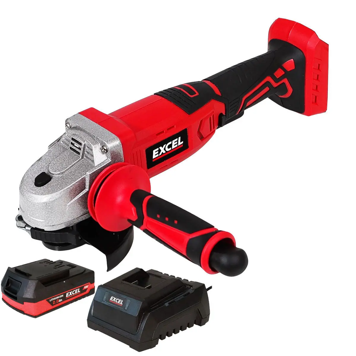 Excel 18V Cordless Angle Grinder 115Mm With 1 X 2.0Ah Battery & Charger 1