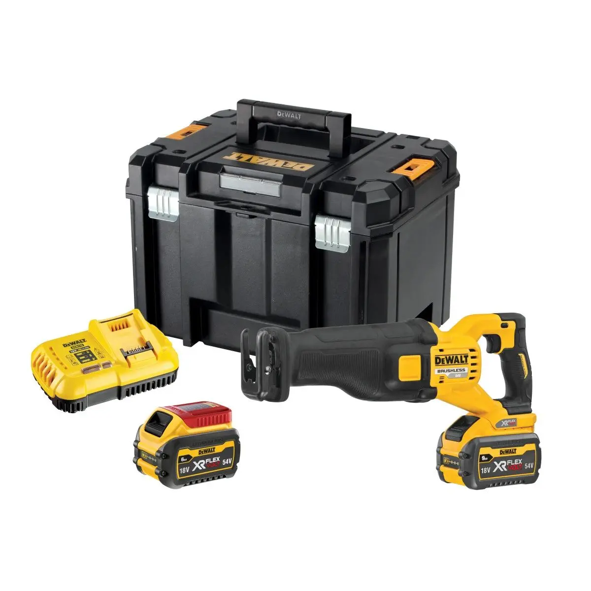 Dewalt Dcs389x2 54V Flexvolt Brushless Reciprocating Saw With 2 X 9.0/3.0Ah Batteries Charger & Case 1