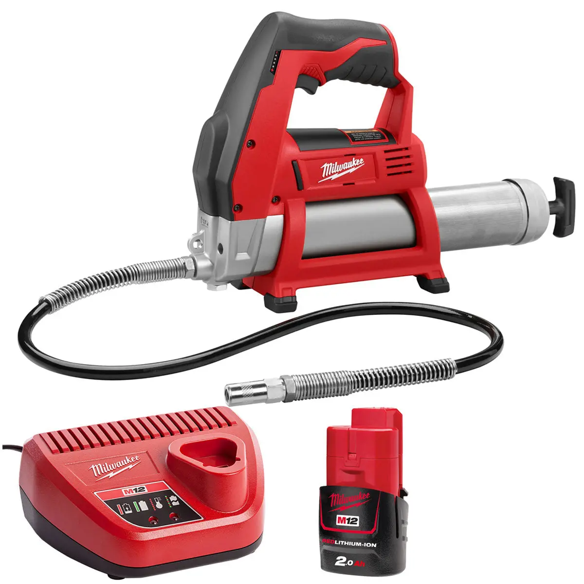 Milwaukee M12gg-0 12V Cordless Grease Gun With 1 X 2.0Ah Battery & Charger 1