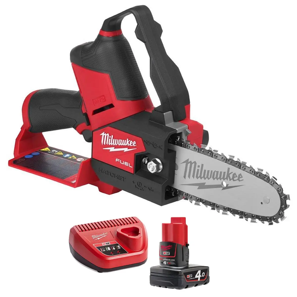Milwaukee M12fhs-0 12V Brushless 231Mm Fuel Hatchet Pruning Saw With 1 X 4.0Ah Battery & Charger 1
