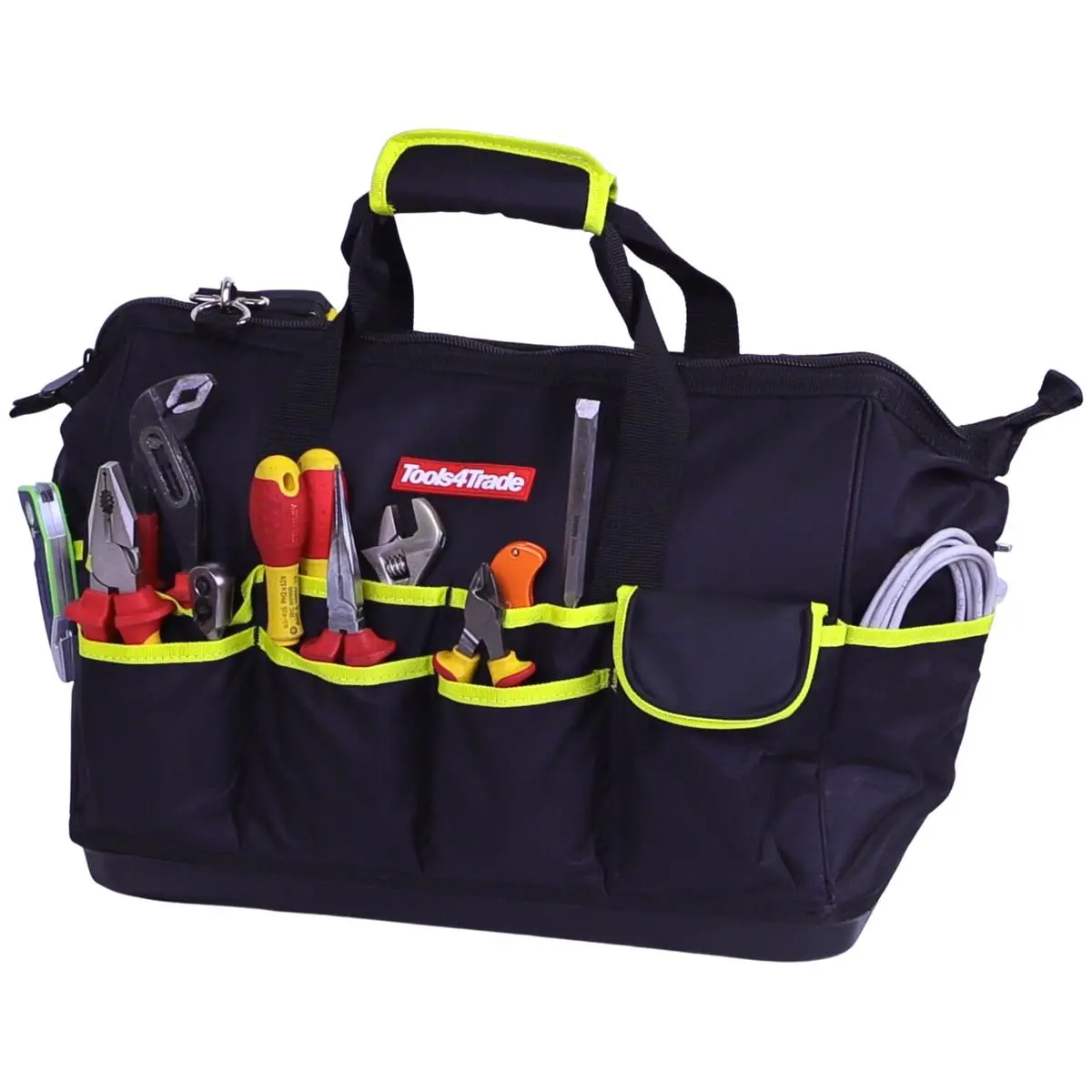 Tools4trade 18" Tool Bag With Multi-Pockets & Hard Base - Yellow Item Condition Box Opened Never Used 1