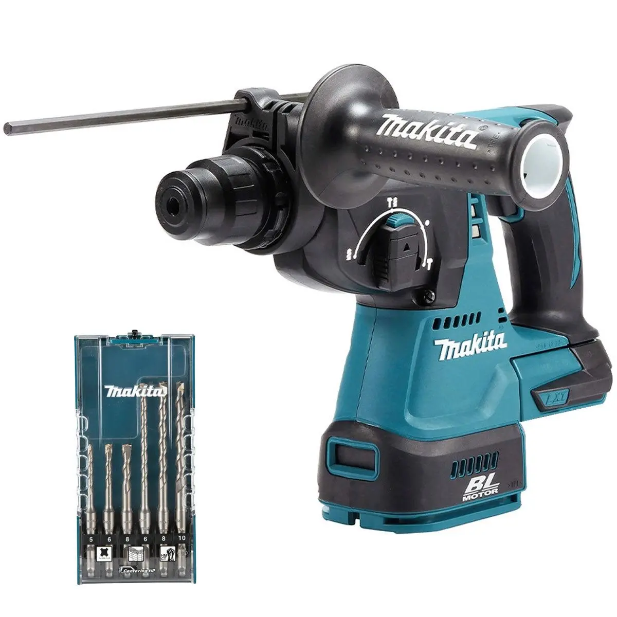 Makita Dhr242z 18V Sds+ Brushless Rotary Hammer Drill With 6 Piece Drill Bit Set 1