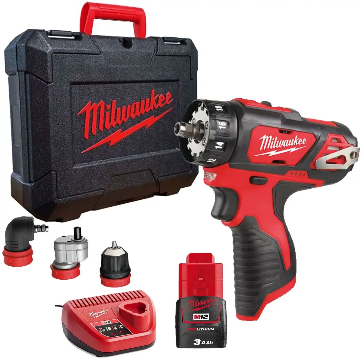 Milwaukee M12bddxkit-0X 12V Removable Drill Driver With 1 X 3.0Ah Battery Charger & Case 1