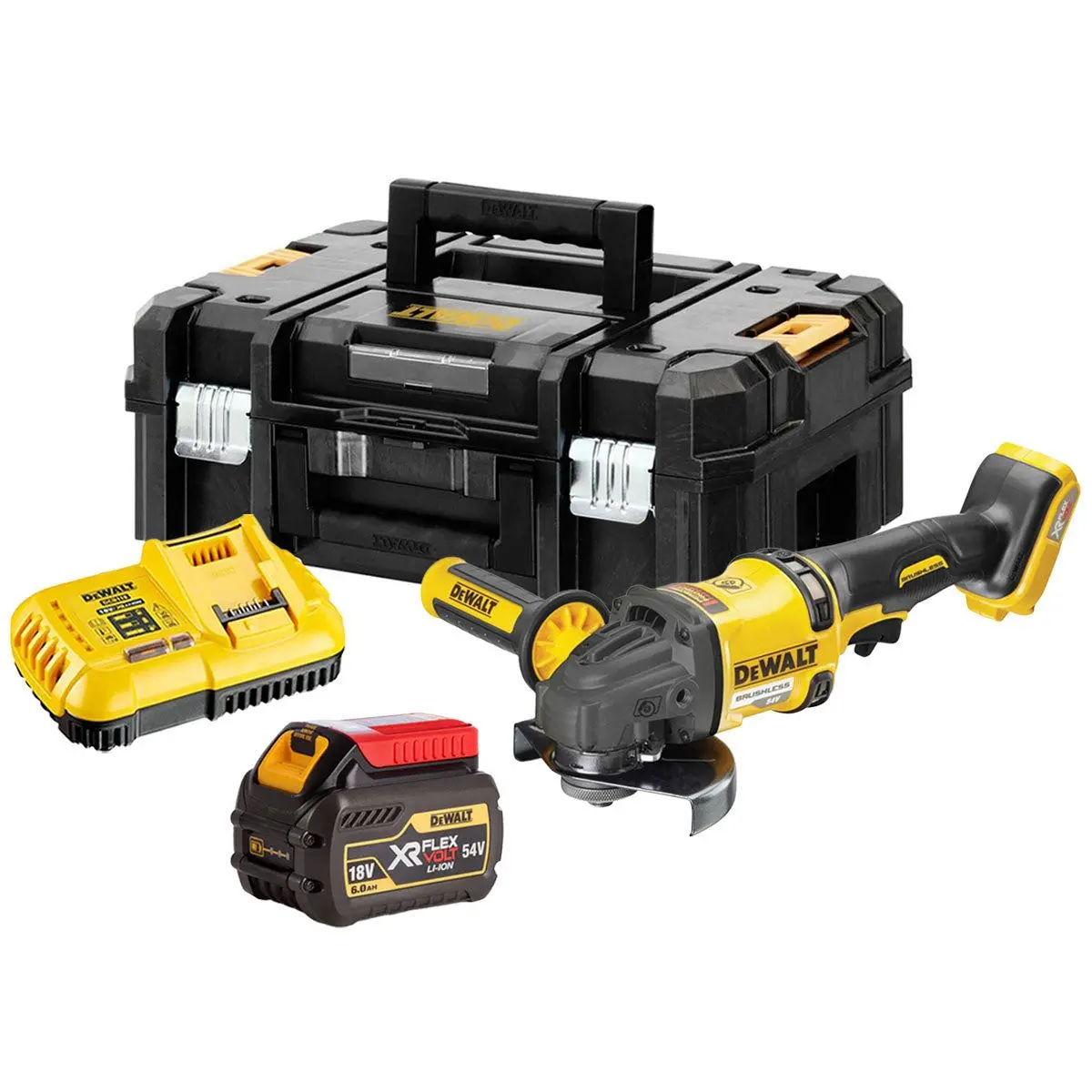 Dewalt Dcg418nt 54V Xr Flexvolt Brushless Angle Grinder With 1 X 6.0Ah Battery & Charger 1