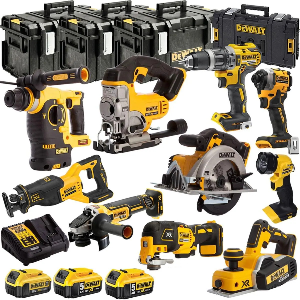 Dewalt 18V 10 Piece Combo Kit With 3 X Batteries & Charger T4tkit-1340 1