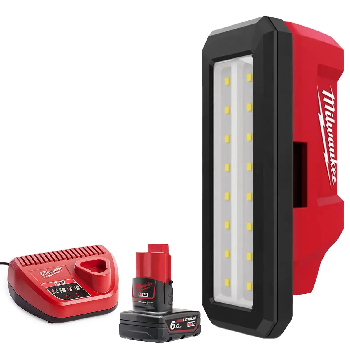 Milwaukee M12pal-0 12V Pivot Area Light With 1 X 6.0Ah Battery & Charger 1