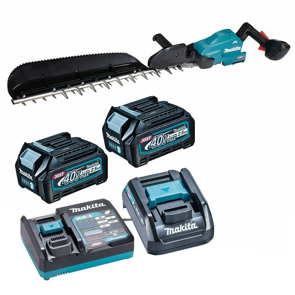 Makita Uh013gd201 40V Xgt Brushless Hedge Trimmer 600Mm With 2 X 2.5Ah Batteries & Charger 1