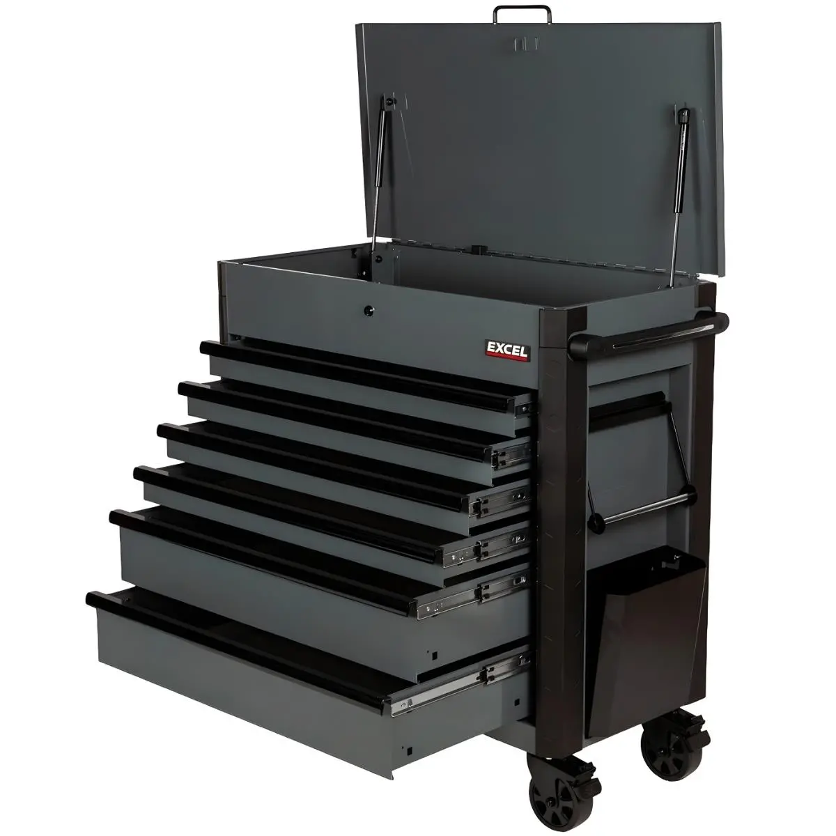 Excel 38" Heavy Duty 6-Drawer Tool Cabinet Black & Grey 1