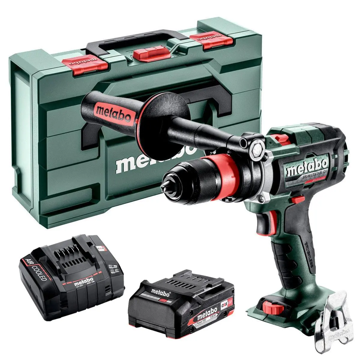 Metabo Bs 18 Ltx-3 Bl Q I 18V Brushless Drill/Driver With 1 X 2.0Ah Battery Charger & Case 1