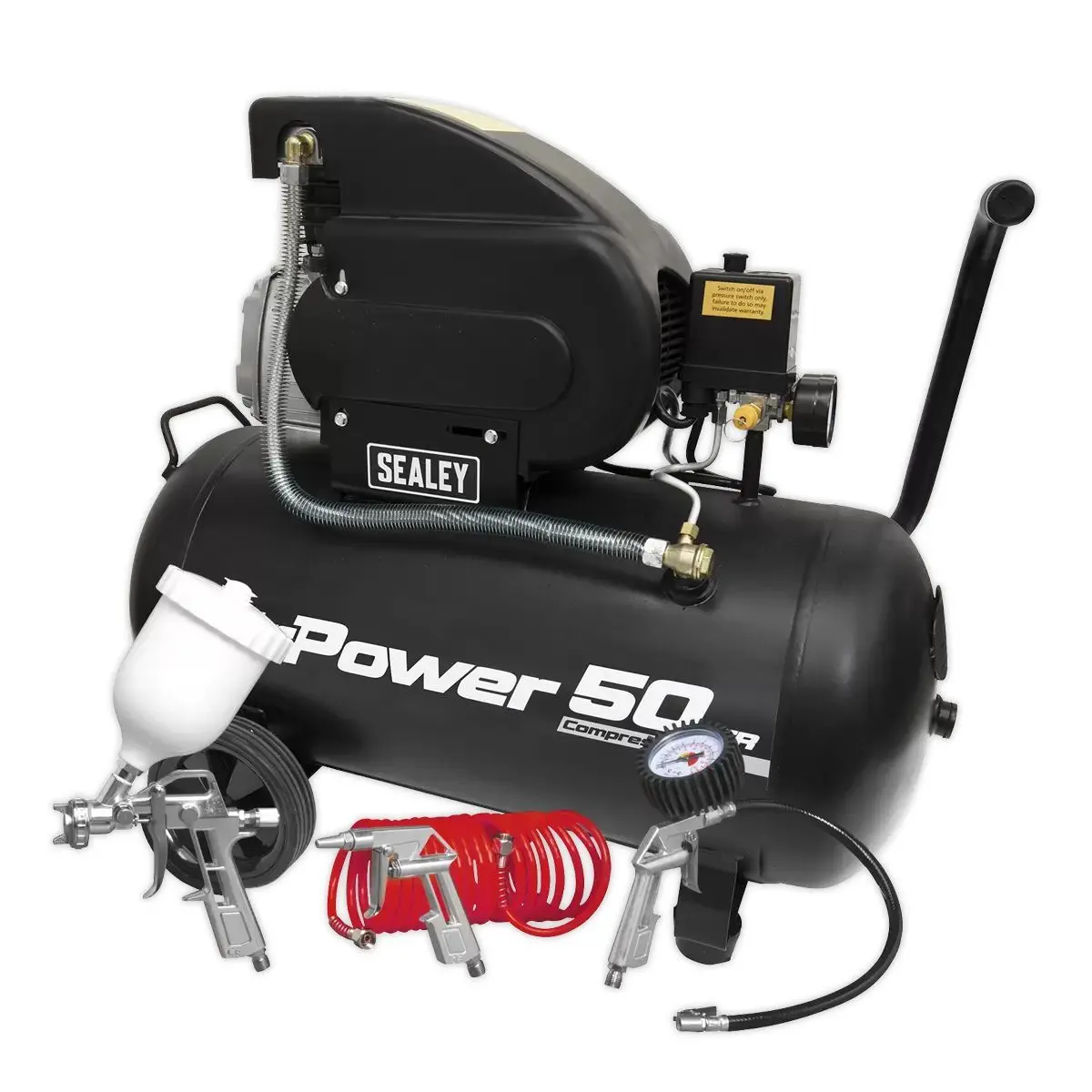 Sealey Sac5020apk 50L Direct Drive Air Compressor With 4Pc Air Accessory Kit 230V 1