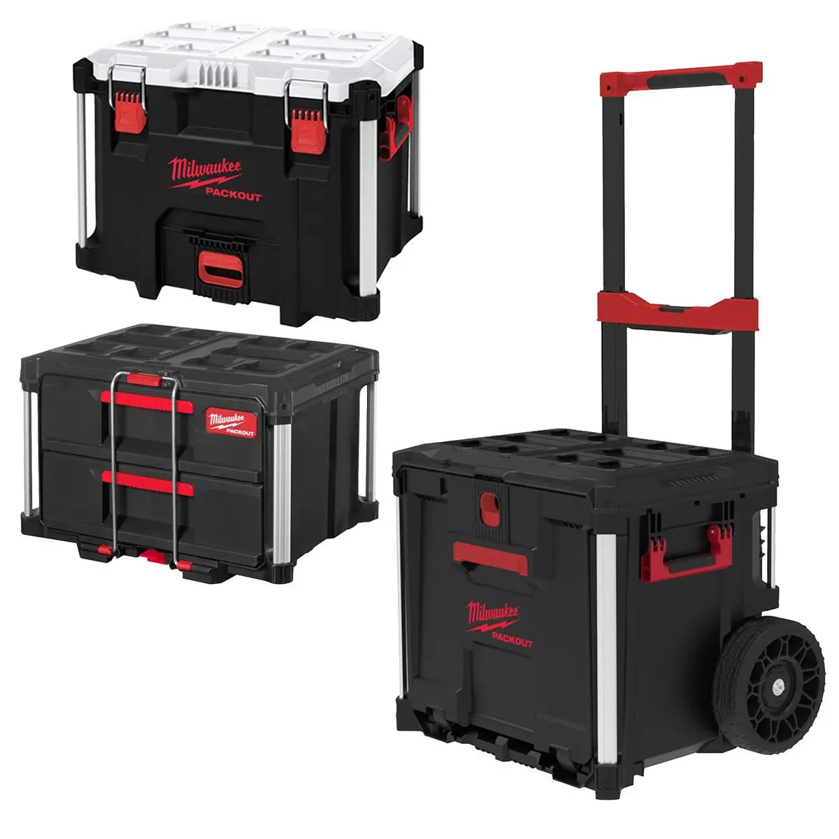 Milwaukee Packout Rolling Drawer Tool Box Trolley With 2 Drawer Tool Box & 38L Xl Cooler 1