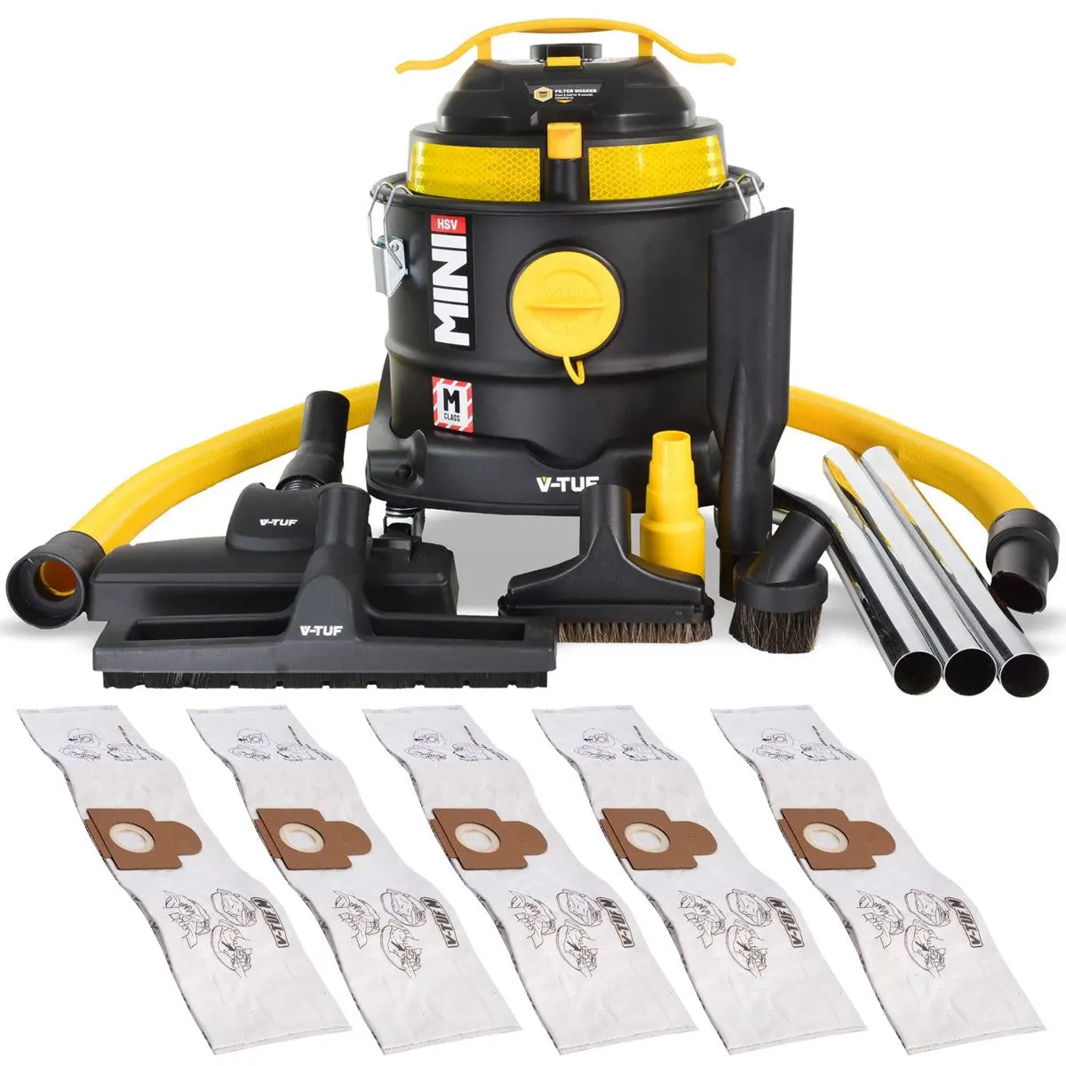 V-Tuf Minihsv240 M-Class Dust Extractor Vacuum Cleaner 240V With Dust Bag Pack Of 5 1