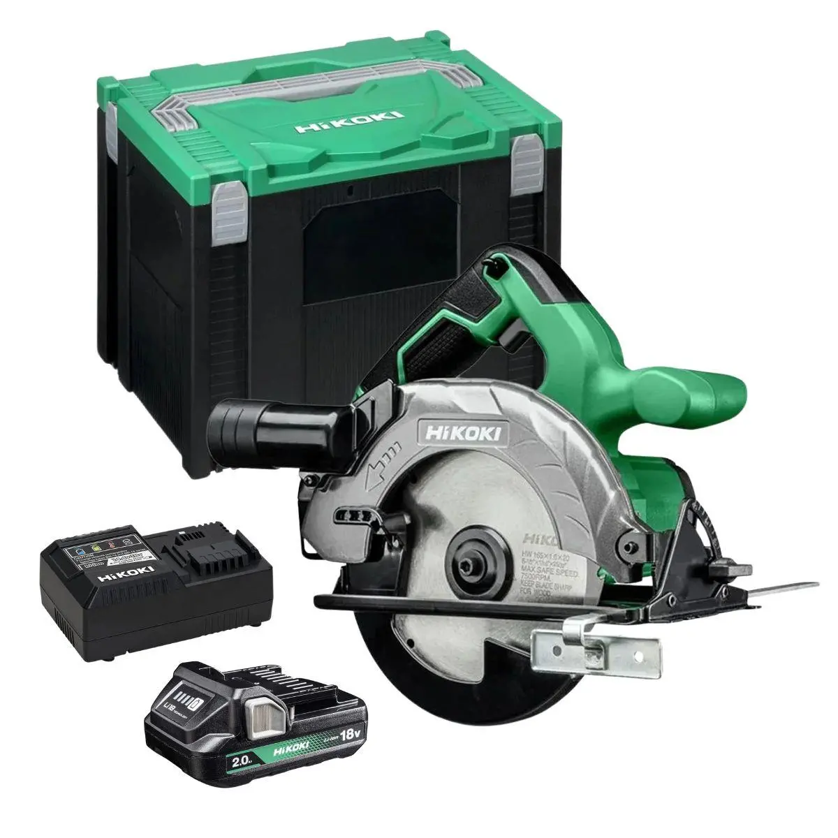 Hikoki C1806daw2z 18V 165Mm Circular Saw With 1 X 2.0Ah Battery Charger & Case 1
