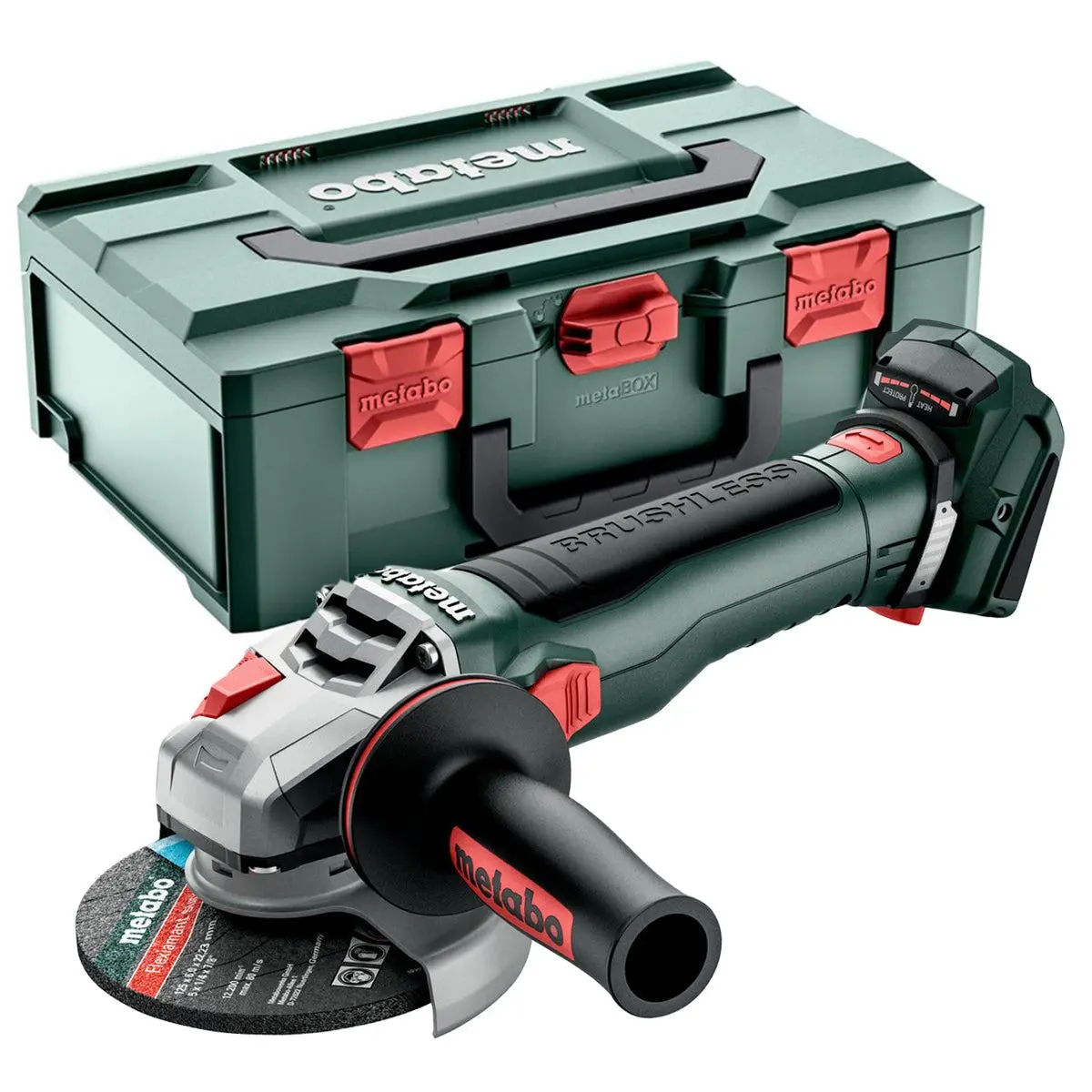 Metabo Wb 18 Lt Bl 11-125 Quick 18V Brushless 125Mm Angle Grinder Body Only With Case 613054840 1