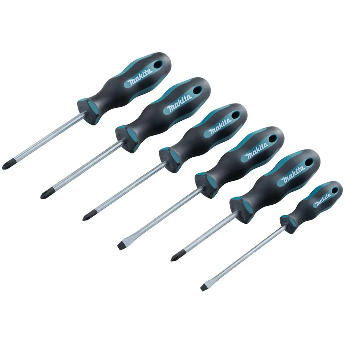 Makita E-10528 Slotted, Phillips & Pozi Screwdriver Set Of 6 Piece 1