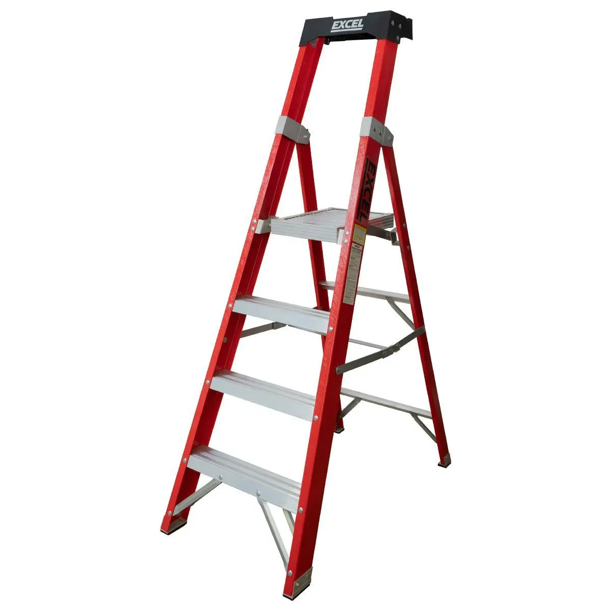 Excel Electricians Fibreglass Platform Step Ladder 4 Tread 1.57M En131 1