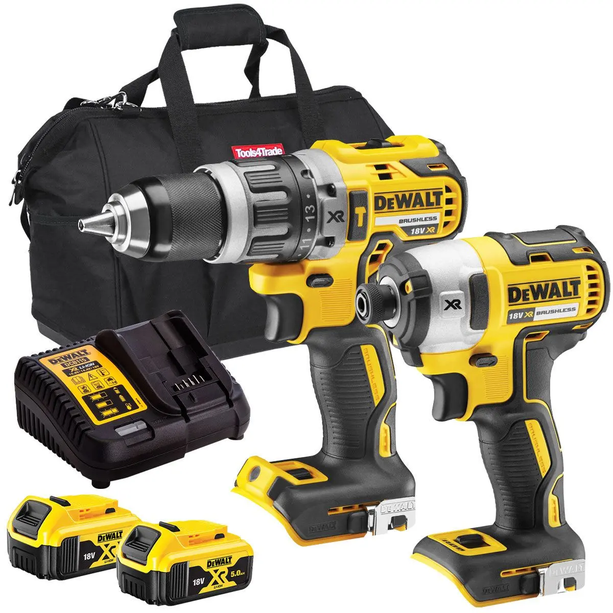 Dewalt 18V 2 Piece Power Tool Kit With 2 X 5.0Ah Batteries T4tkit-716 1