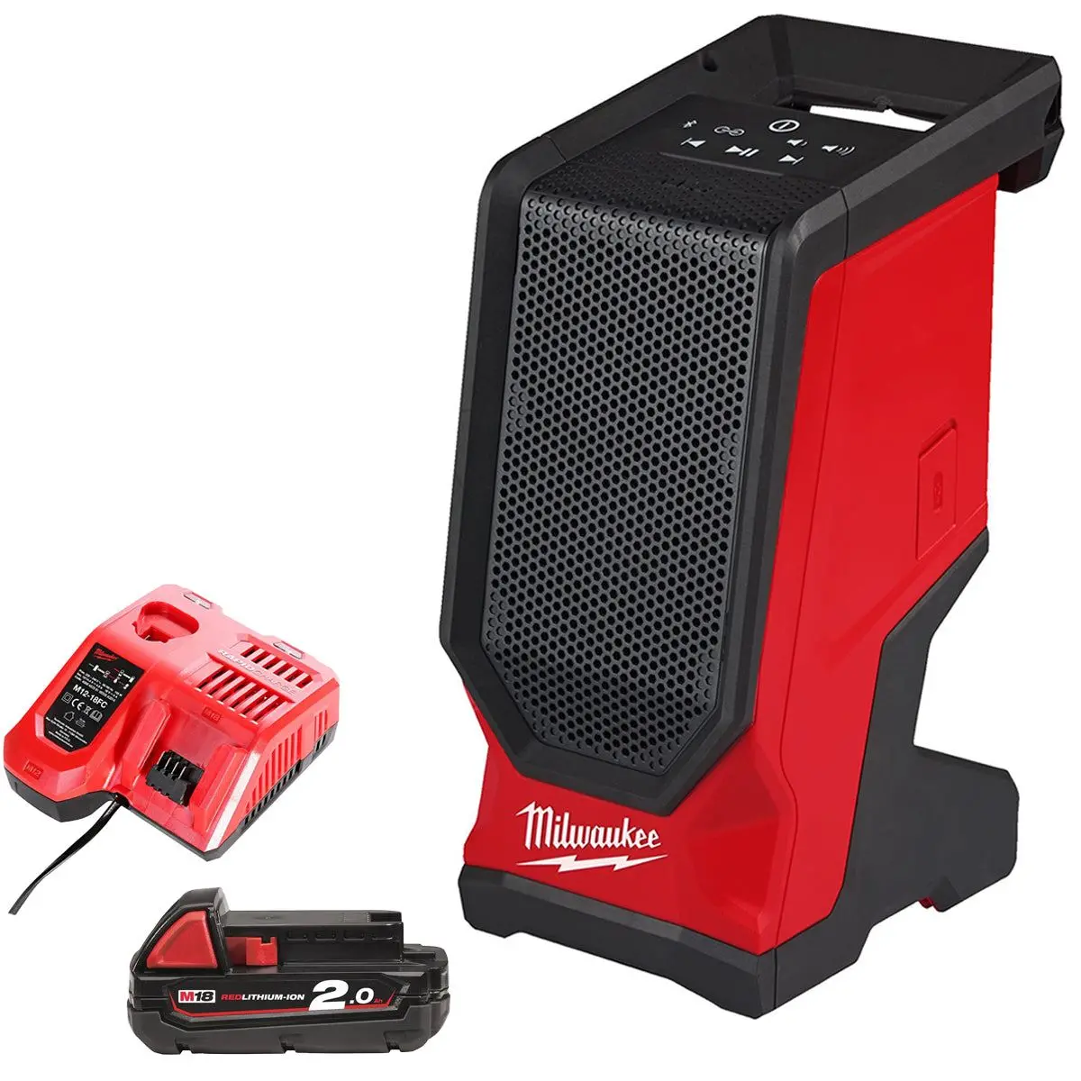 Milwaukee M18spejsg2-0 M18 18V Jobsite Speaker With 1 X 2.0Ah Battery & Charger 1
