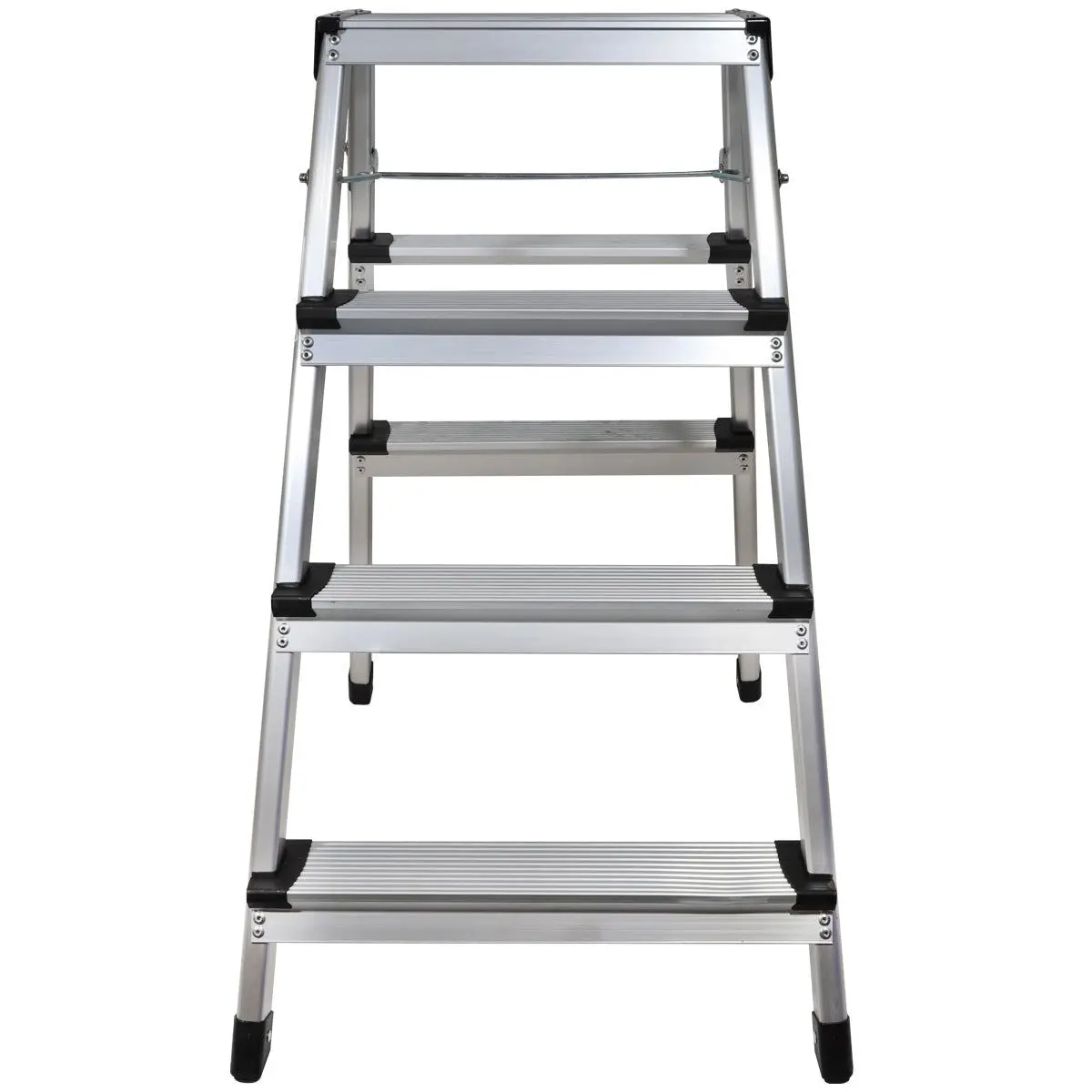 Excel Aluminium Stool Ladder 4 Tread Heavy Duty Folding Hop Up 745Mm X 465Mm 2