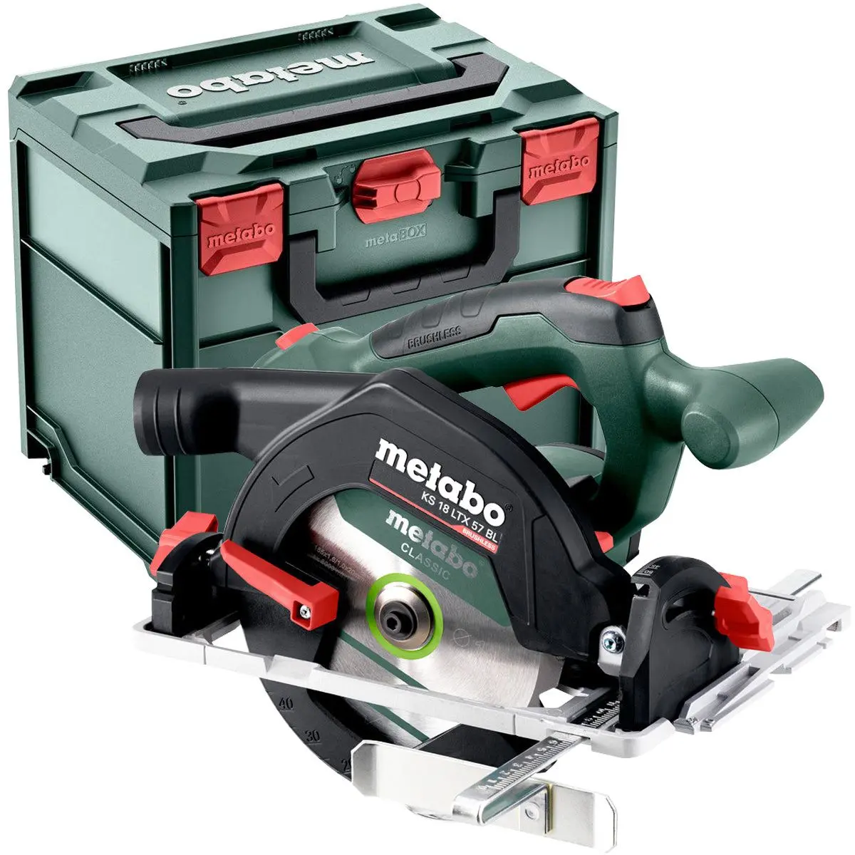 Metabo Ks 18 Ltx 57 Bl 18V Brushless 165Mm Circular Saw Body Only In Metabox 611857840 1