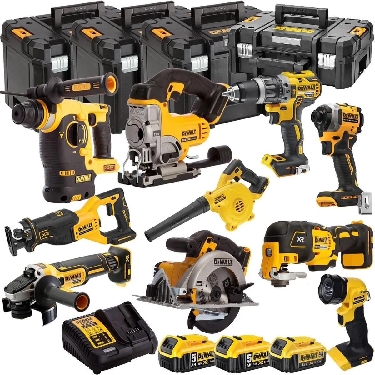 Dewalt 18V 10 Piece Combo Kit With 3 X Batteries & Charger T4tkit-1502 1