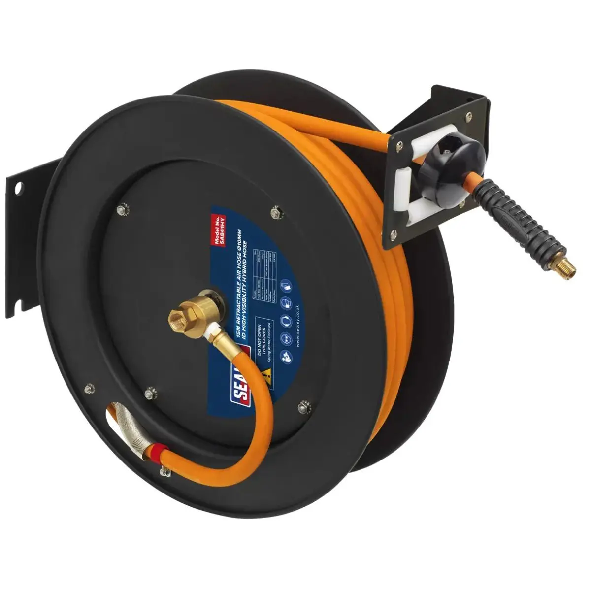 Sealey Sa841hy 15M Retractable High-Visibility Hybrid Air Hose With Metal Reel 10Mm 1