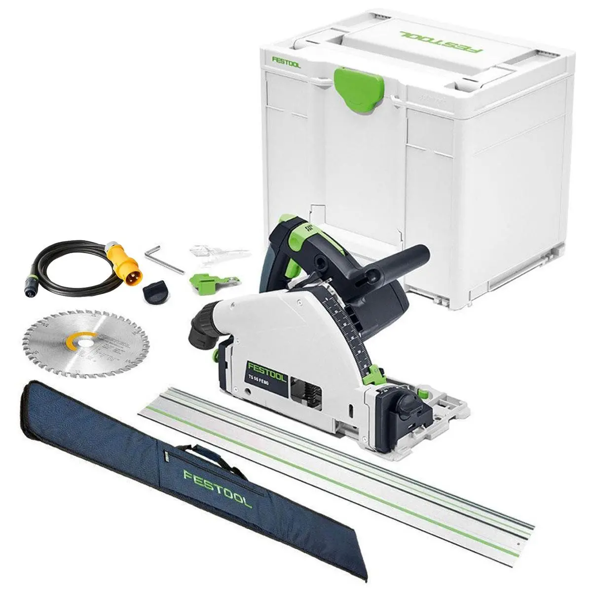 Festool Ts 55 Feq-Plus 110V Gb 160Mm Circular Plunge-Cut Saw - 576707 With Guide Rail & Guide Rail Bag 1