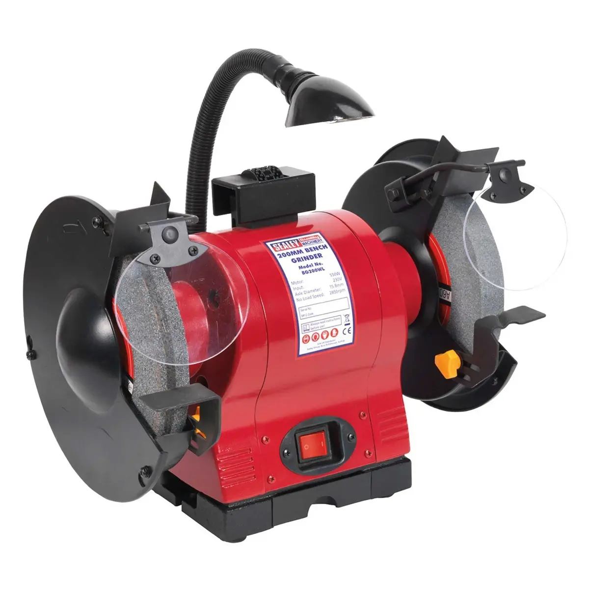 Sealey Bg200wl Bench Grinder 200Mm With Work Light 550W/230V 1