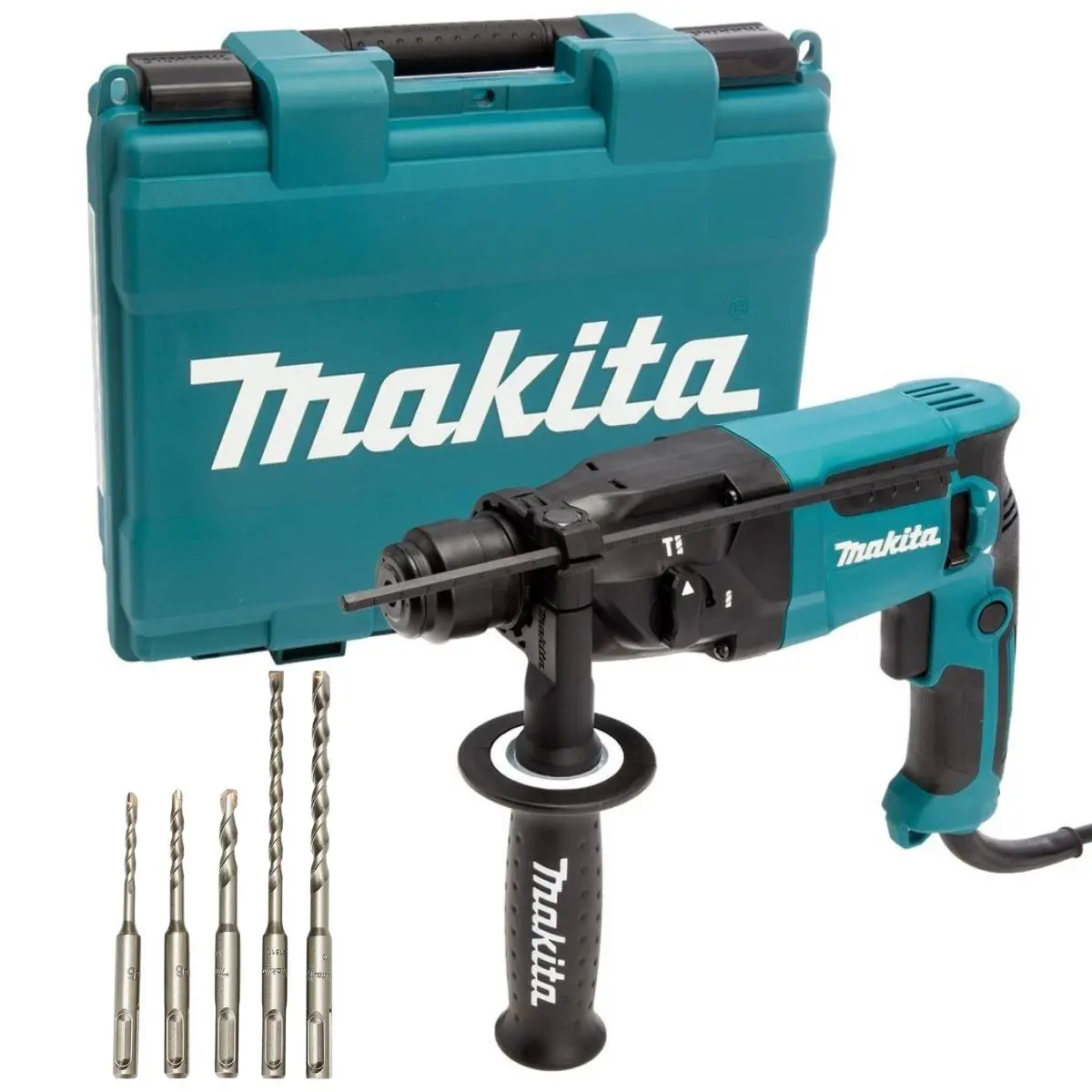 Makita Hr1840/2 Sds+ 2-Mode Rotary Hammer Drill With Carry Case 240V & Bit Set Of 5 Piece 1