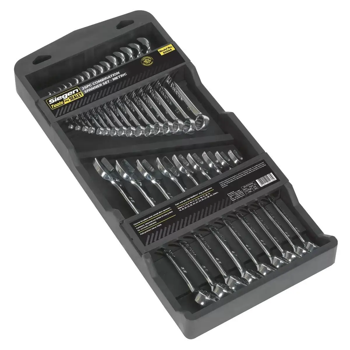 Sealey S0564 Combination Spanner Set 25Pc Metric 1